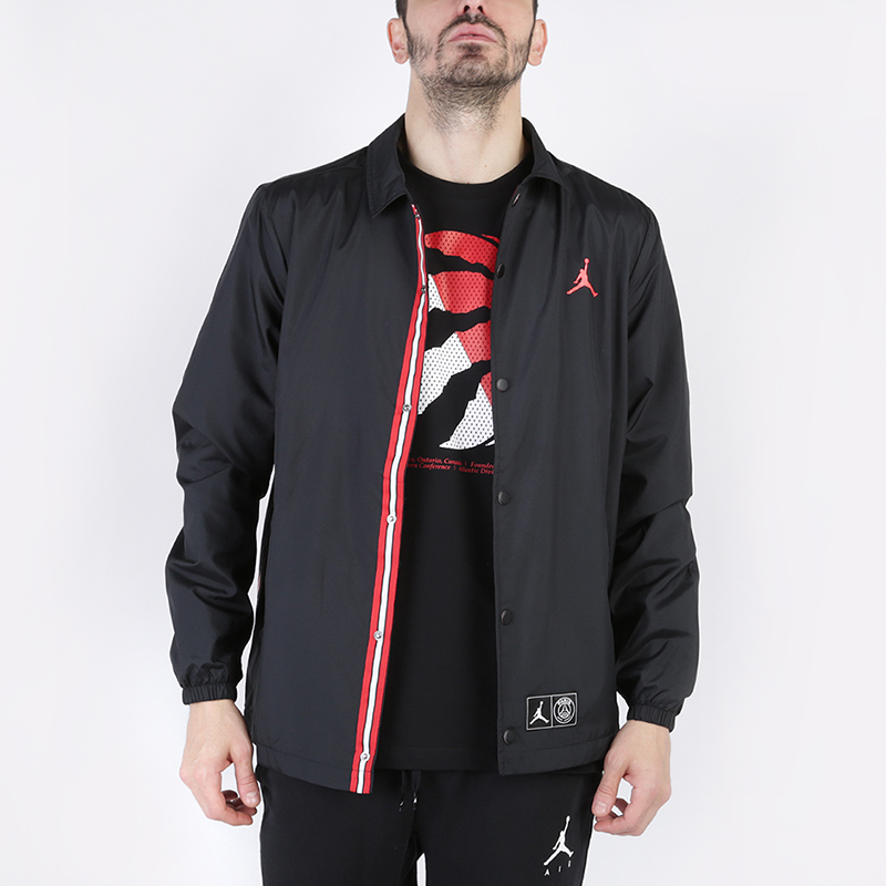 мужская черная куртка Jordan PSG Coaches Jacket BQ4213-011 - цена, описание, фото 1